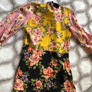Color block floral dress